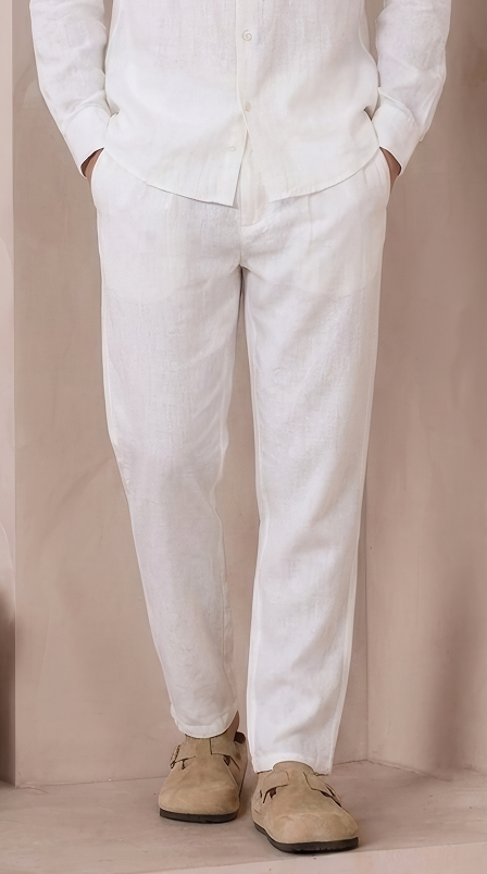 Pantalon en lin – Blanc