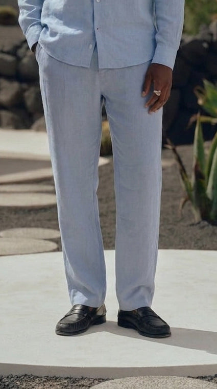 Linen Trousers – Sky Blue