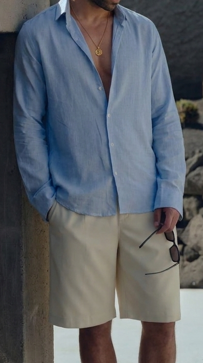 Linen Shirt – Sky Blue