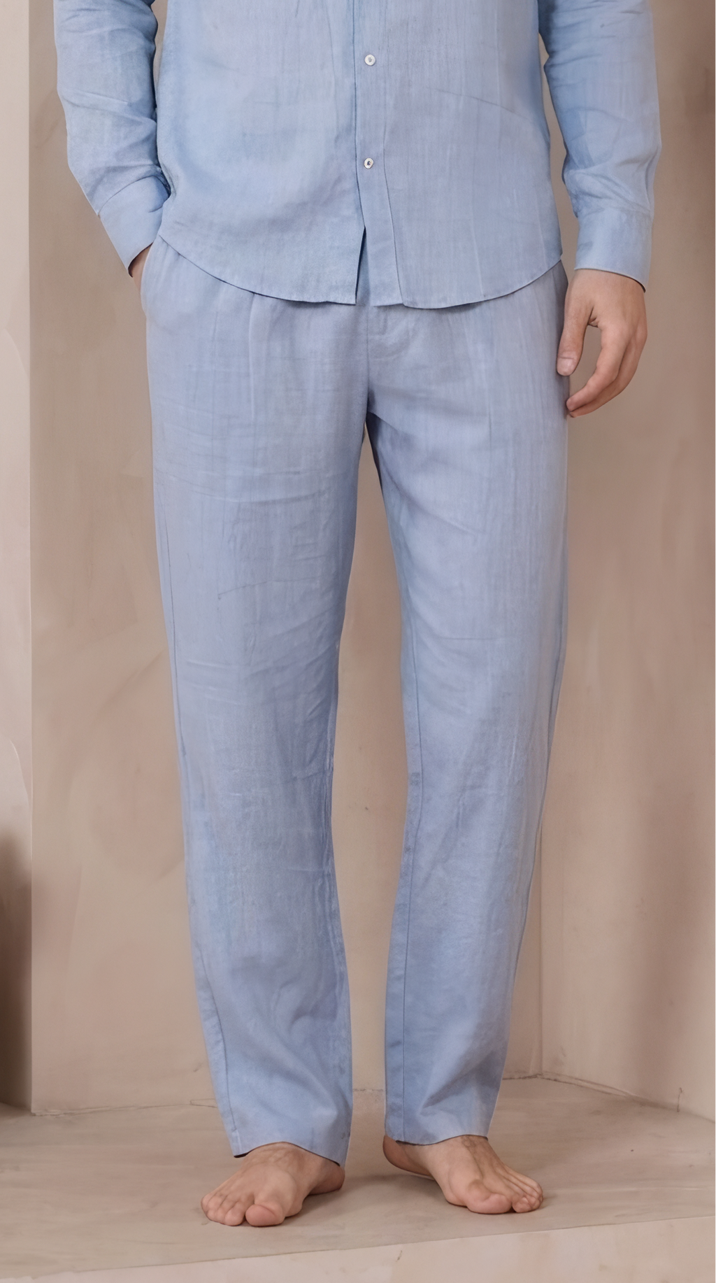 Pantalon en lin – Bleu ciel